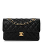 Caviar Quilted Small Double Flap Black