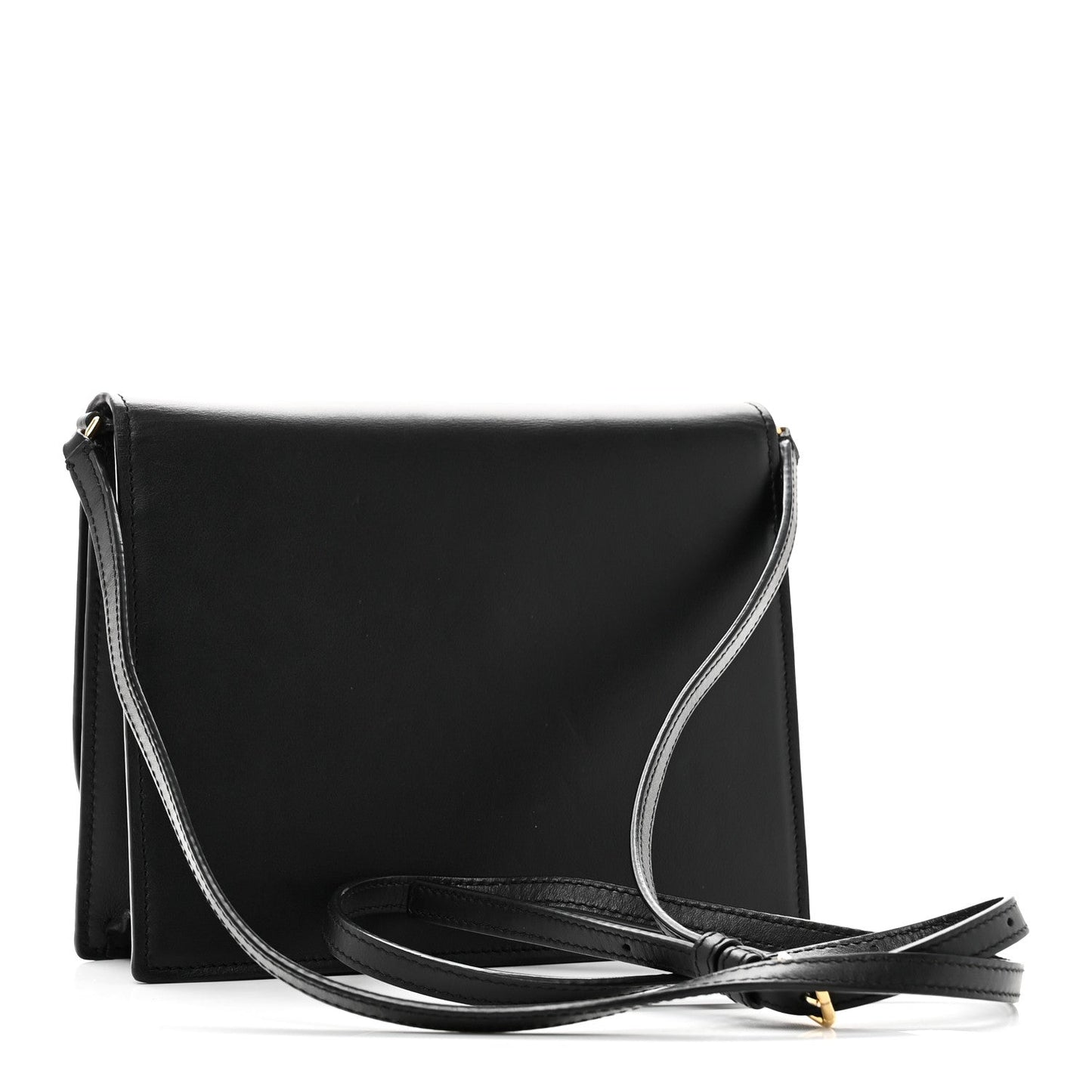 Calfskin DG Logo Flap Crossbody Bag Black