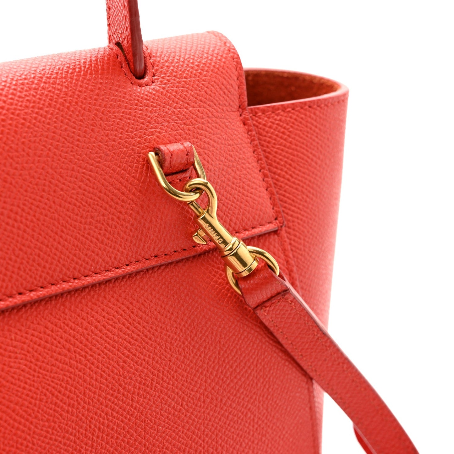 Grained Calfskin Nano Belt Bag Coral