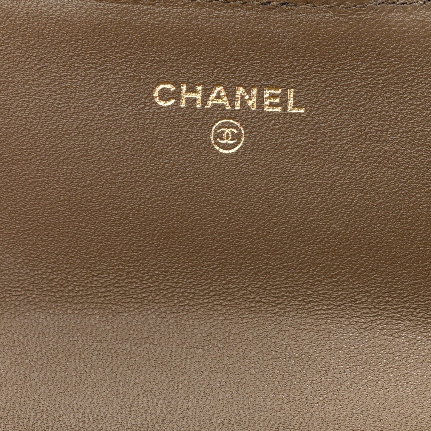 Calfskin Lizard Embossed Clutch With Chain Dark Khaki