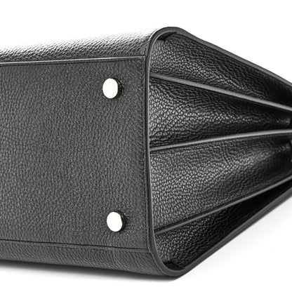 Grained Calfskin Large Sac De Jour Black