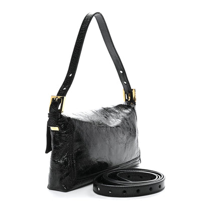 Vitello Naplak Medium Convertible Baguette Black