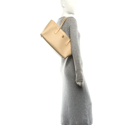 Calfskin Archetype Small Shopping Tote Beige