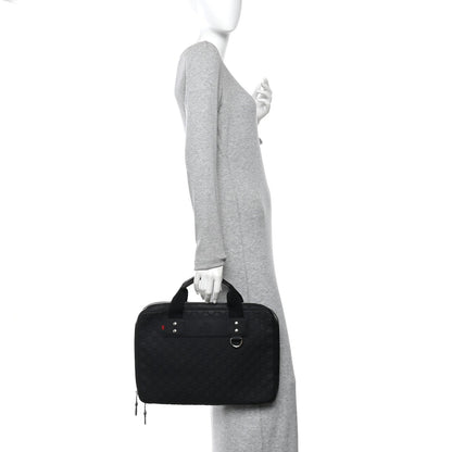 Rubber Guccissima Laptop Briefcase Black