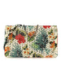 Calfskin Studded Floral Mosaic Loubiclutch Crossbody Clutch White Multicolor
