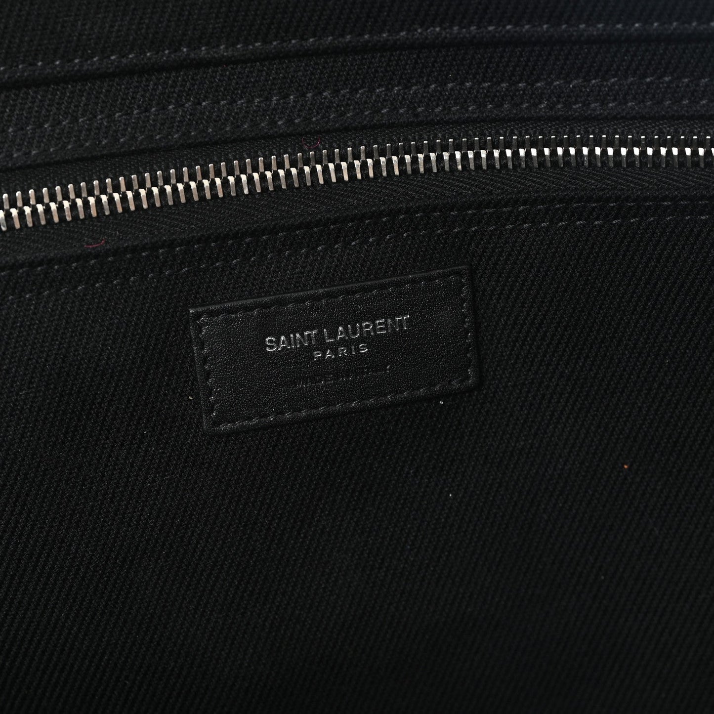 Linen Calfskin Rive Gauche Tote Black