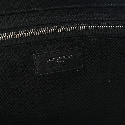 Linen Calfskin Rive Gauche Tote Black
