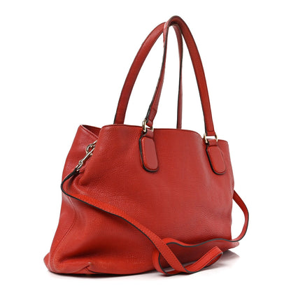 Pebbled Calfskin Medium Soho Chain Shoulder Bag Tabasco Red
