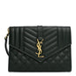 Grain De Poudre Textured Mixed Matelasse Triquilt Monogram Clutch Vert Fonce
