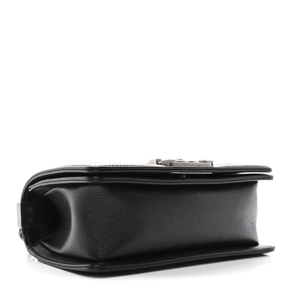Caviar Quilted Small Boy Flap Black