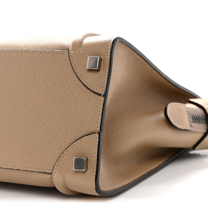 Drummed Calfskin Micro Luggage Dune