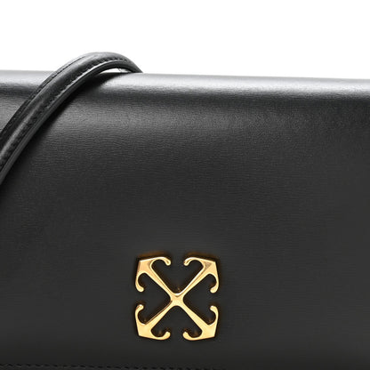 OFF WHITE Calfskin Jitney 0.5 Shoulder Bag Black