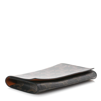 Triomphe Canvas Asymmetric Clutch Tan