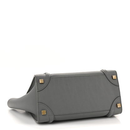 Baby Drummed Calfskin Micro Luggage Kohl