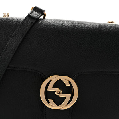 Dollar Calfskin Small Interlocking G Shoulder Bag Black