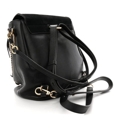 Suede Calfskin Medium Faye Backpack Black