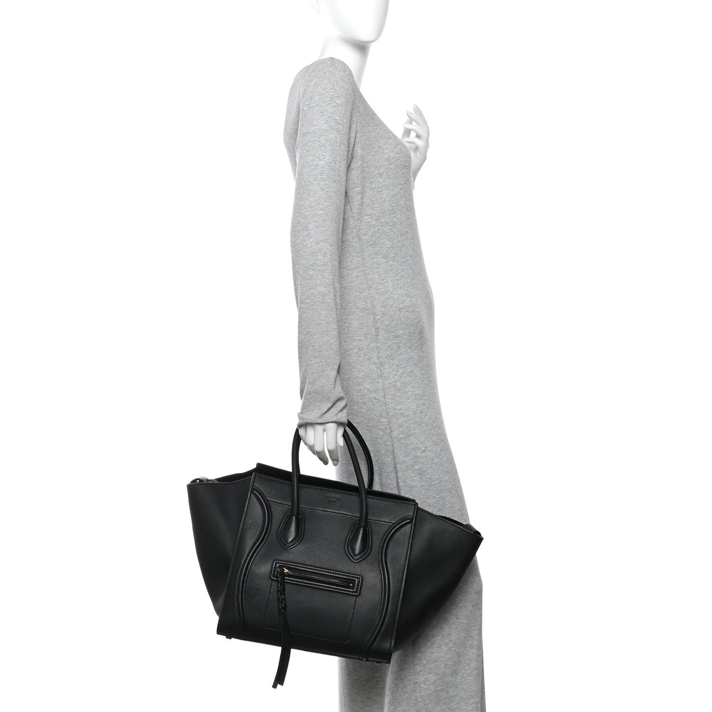 Supple Calfskin Medium Phantom Luggage Black