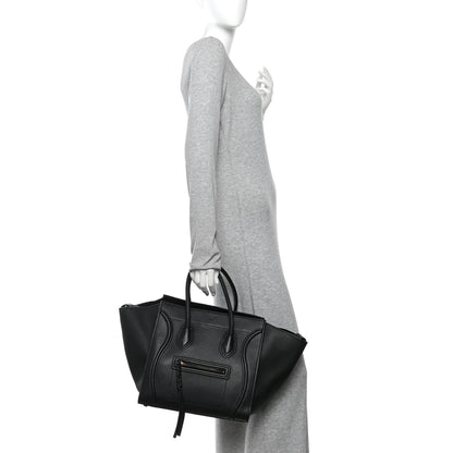 Supple Calfskin Medium Phantom Luggage Black