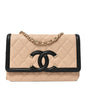 Caviar Quilted CC Filigree Wallet On Chain WOC Beige Black