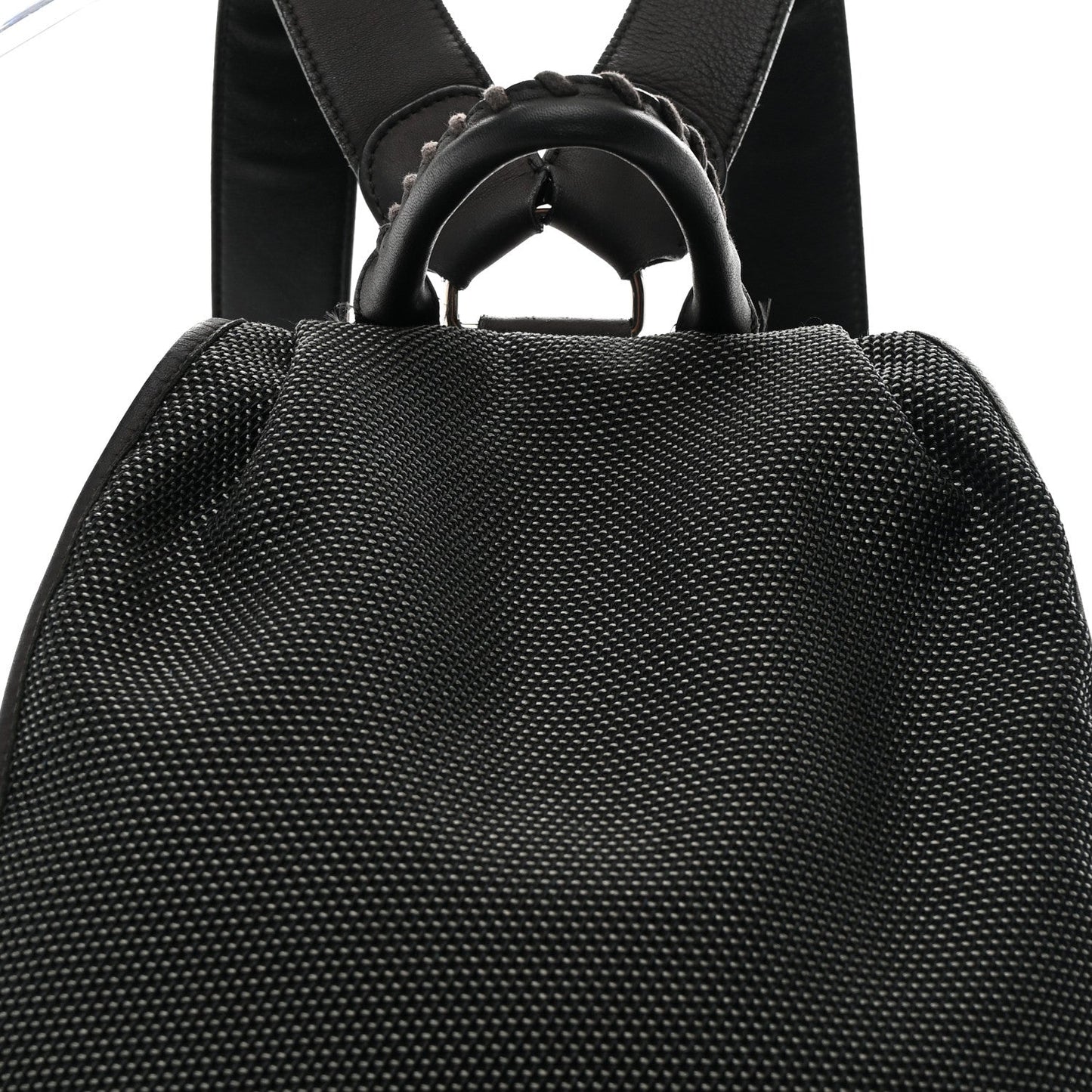 Canvas Calfskin Silver Hardware S Traveler Backpack Black