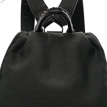 Canvas Calfskin Silver Hardware S Traveler Backpack Black