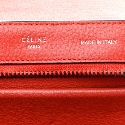 Drummed Calfskin Small Trapeze Vermillion