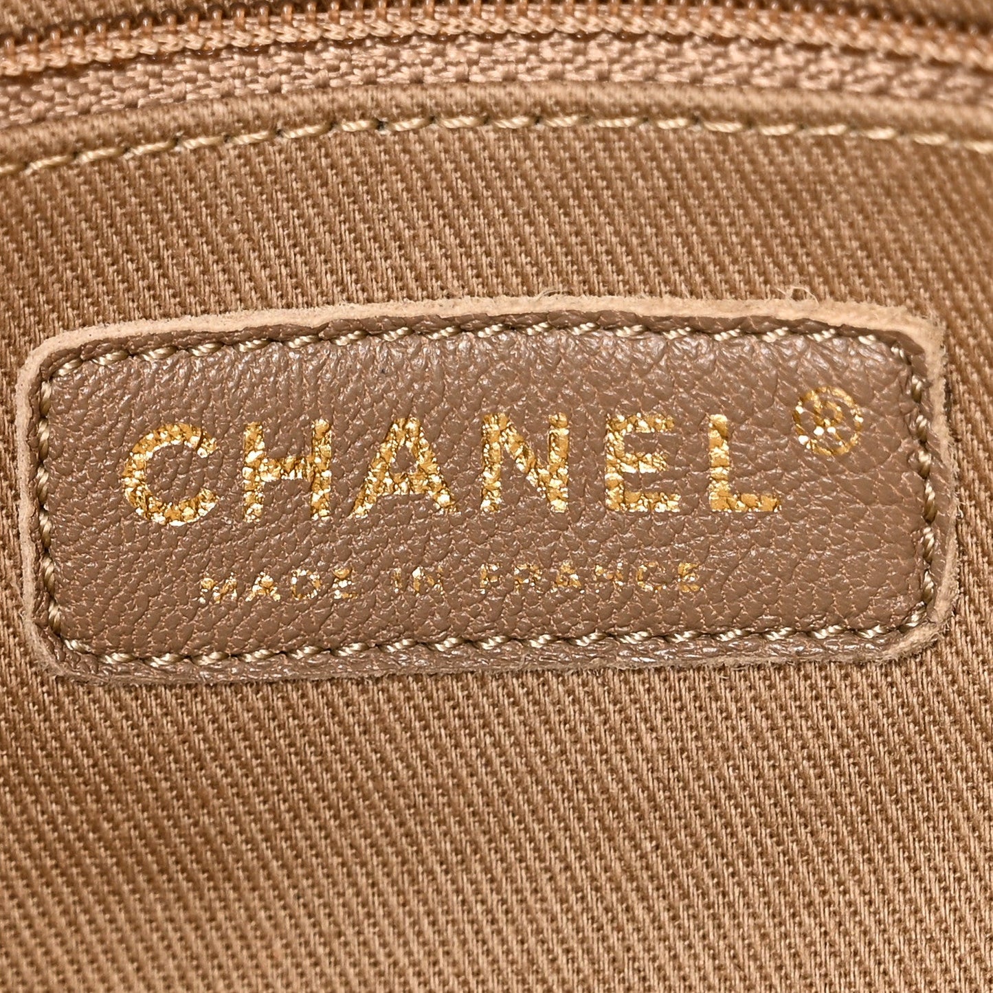 Crumpled Grained Calfskin Large Coco Pleats Tote Khaki