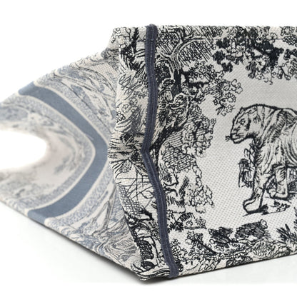 Gradient Canvas Embroidered Large Dioriviera Toile De Jouy Book Tote Blue