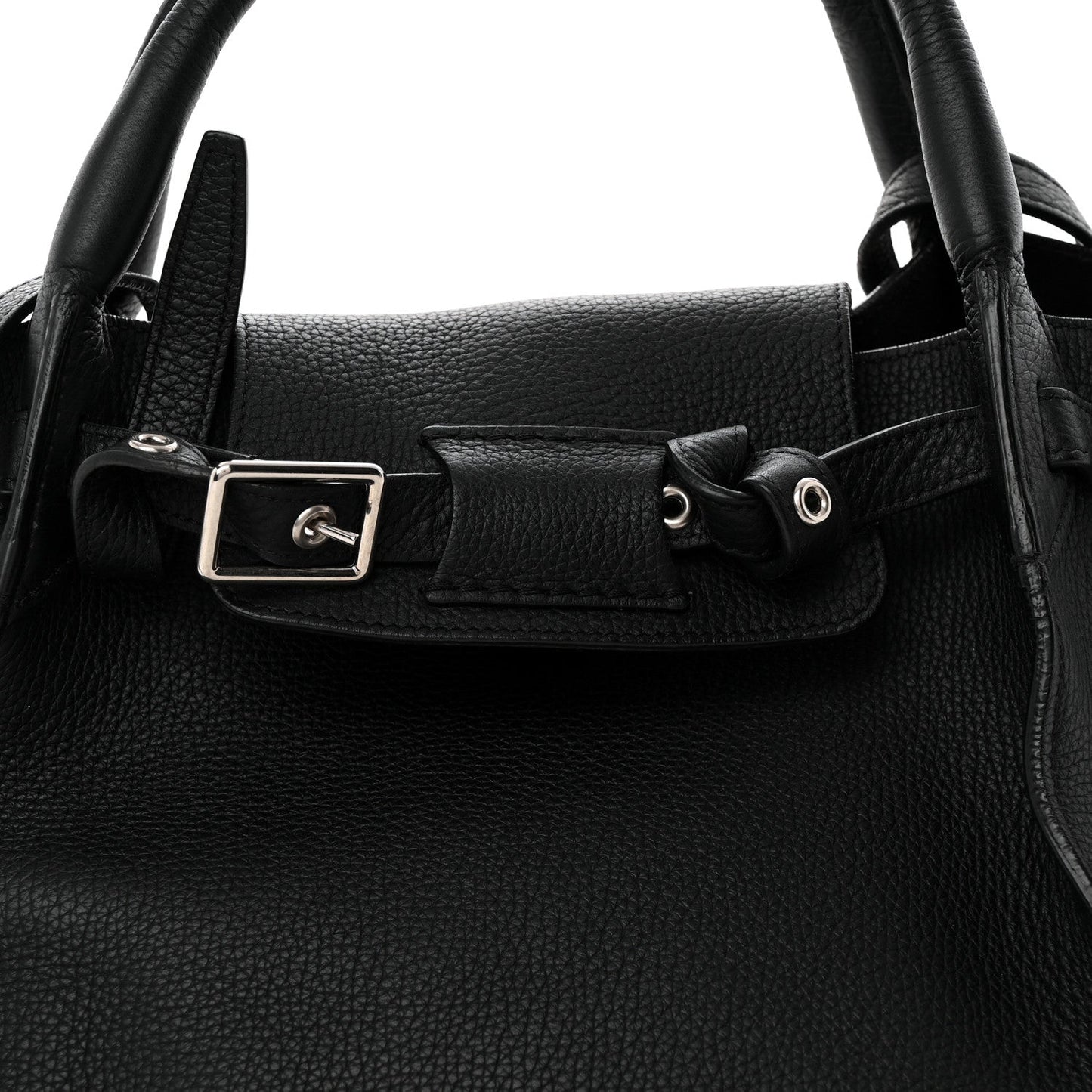 Supple Grained Calfskin Small Big Bag Black