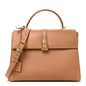 Smooth Vintage Calfskin Le Fermoir Top Handle Bag Vintage Brown