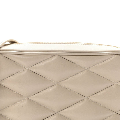 Lambskin Quilted Mini Camera Bag Crema Soft