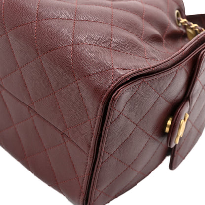 Caviar Quilted Small Chanel 25 Handbag Burgundy