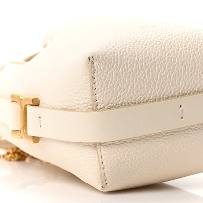 Grained Calfskin Micro Marcie Bucket Bag Misty Ivory
