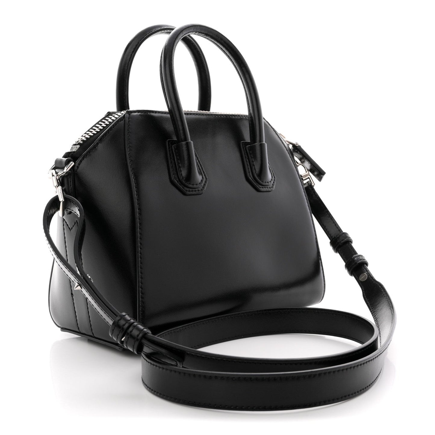 Shiny Lord Calfskin Mini Antigona Black