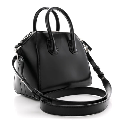 Shiny Lord Calfskin Mini Antigona Black