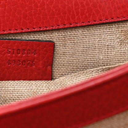 Dollar Calfskin Small Interlocking G Shoulder Bag Red