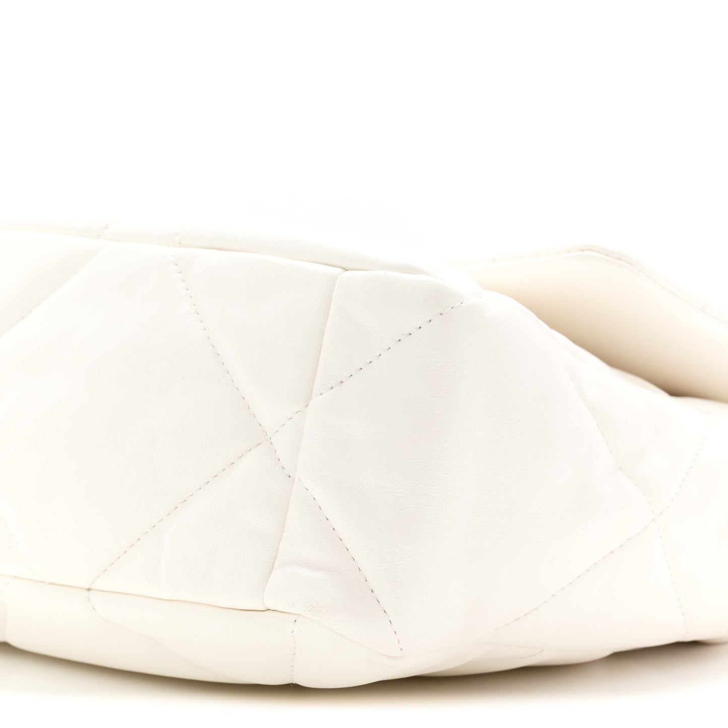 Lambskin Quilted Large Chanel 19 Flap White