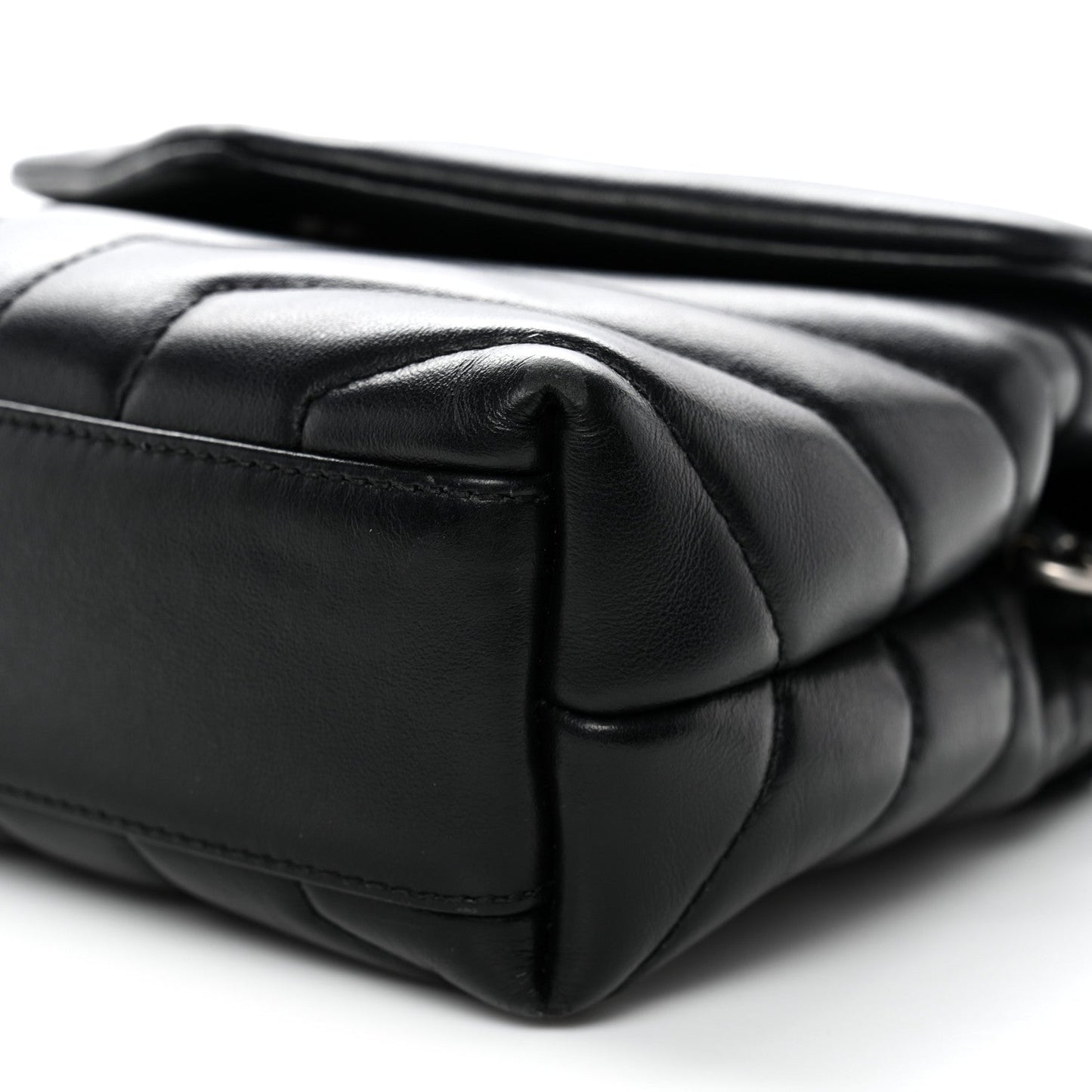 Calfskin Y Quilted Monogram Toy Loulou Crossbody Bag Black
