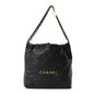 Shiny Calfskin Quilted Small Chanel 22 Black