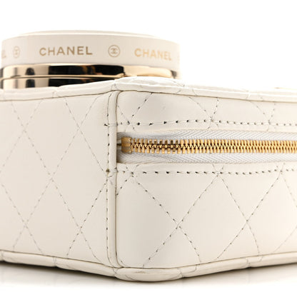Lambskin Quilted Coco Click Bag White