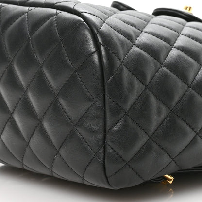 Lambskin Quilted Small Urban Spirit Backpack Black