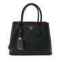 Saffiano Cuir Small Double Bag Black Fuoco