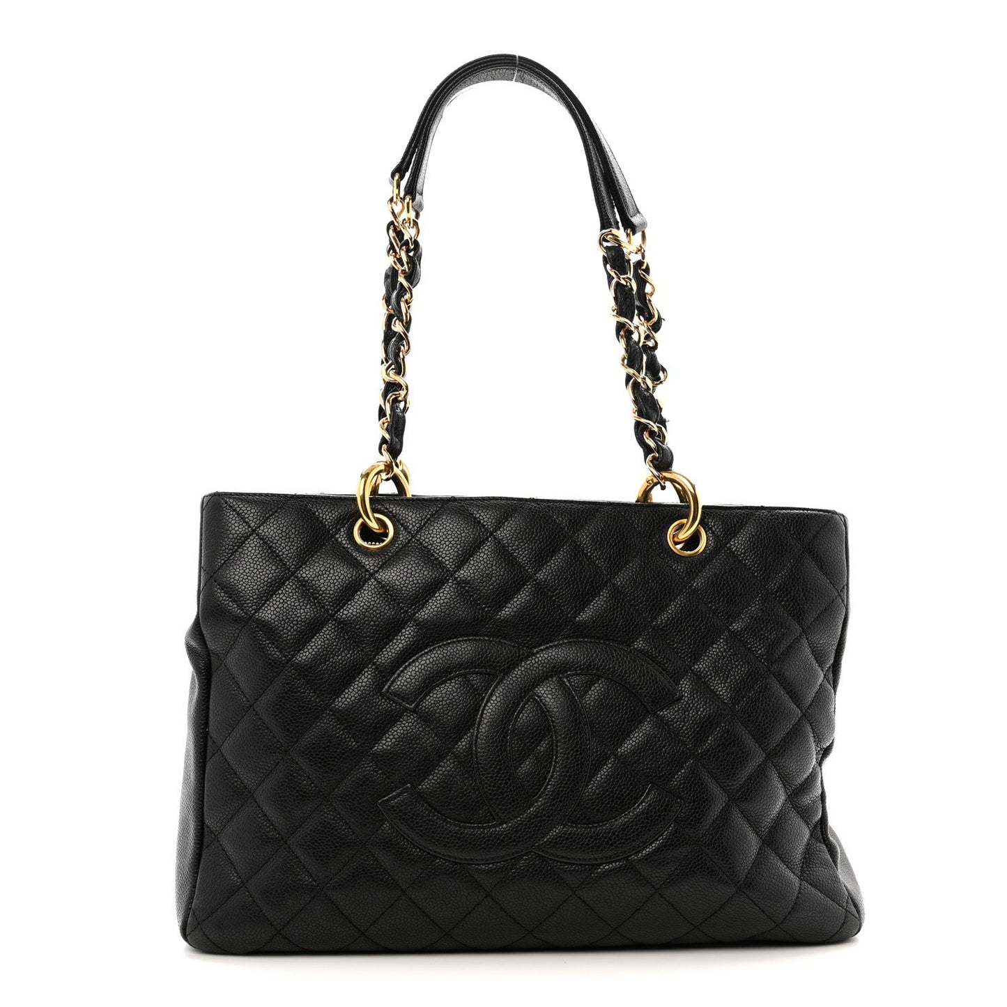 Caviar Quilted Grand Shopping Tote GST Black