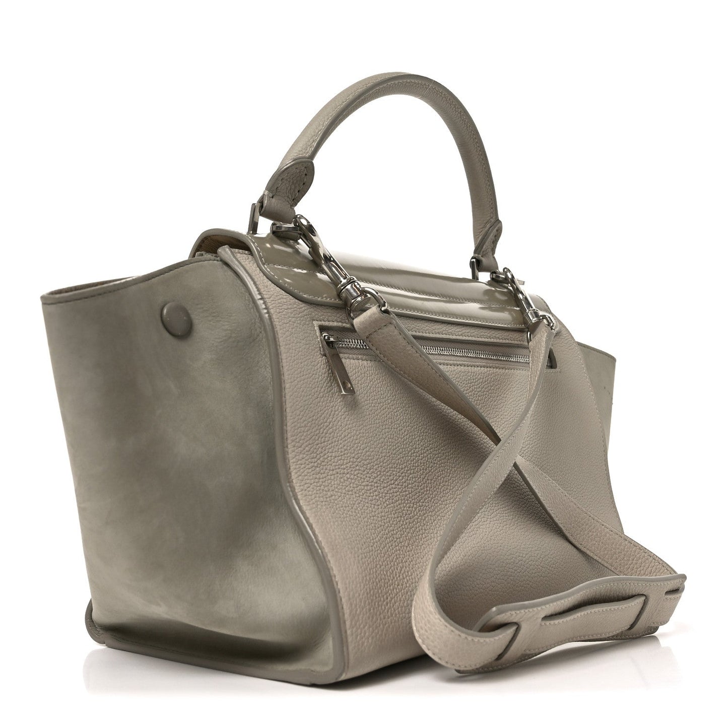 Spazzolato Calfskin Nubuck Small Trapeze Quartz