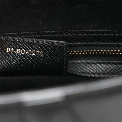 Grained Calfskin Saddle Bag Black