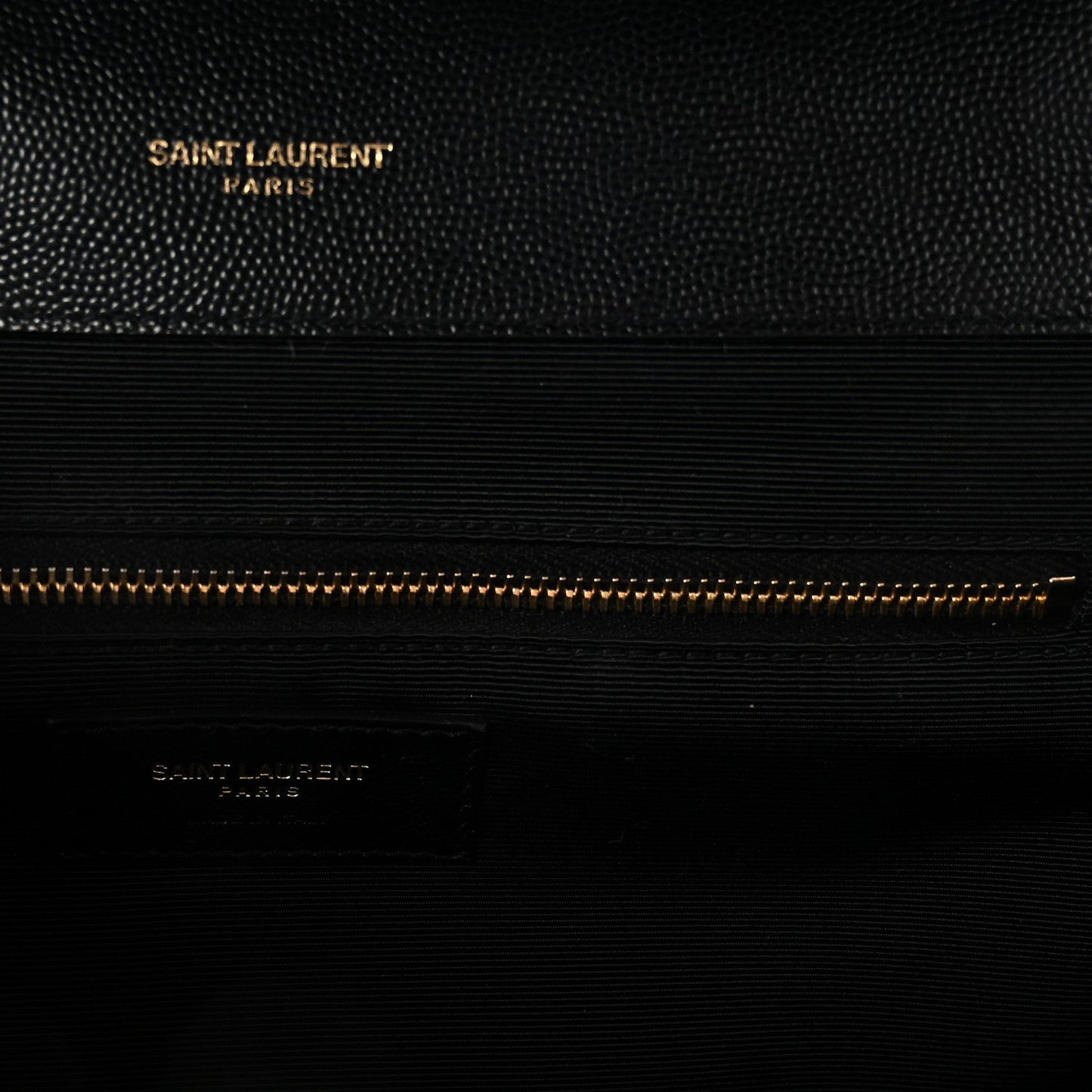 Grain De Poudre Matelasse Chevron Large Monogram Satchel Black