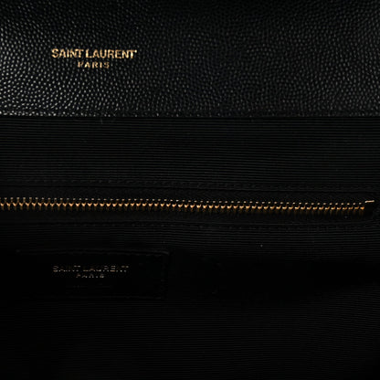 Grain De Poudre Matelasse Chevron Large Monogram Satchel Black