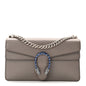 Dollar Calfskin Enamel Small Dionysus Shoulder Bag Dusty Grey Electric Blue