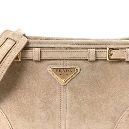 Scamosciato Triangle Small Bonnie Shoulder Bag Deserto