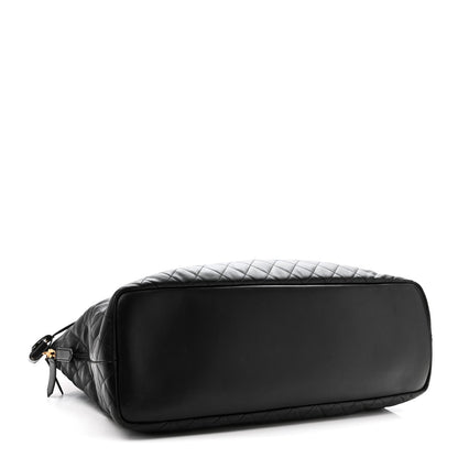 Calfskin Quilted ES Giant Travel Bag Black